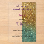 Holographic gold Glitzer Acryleinladungen (Vorderseite)