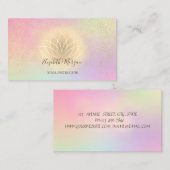 Holographic Gold Lotus Confetti Yoga Instructor Visitenkarte (Vorne/Hinten)