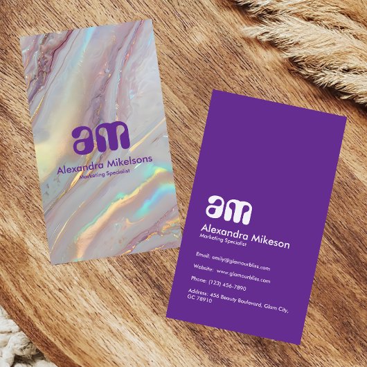 Holographic Gold Marble Professional Visitenkarte