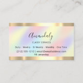 Holographic Gold Modernes Berufliches Makeup Visitenkarte (Rückseite)