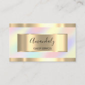 Holographic Gold Modernes Berufliches Makeup Visitenkarte (Vorderseite)