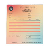 Holographic Gradient Business Invoice Vielen Dank Notizblock (Vorderseite)