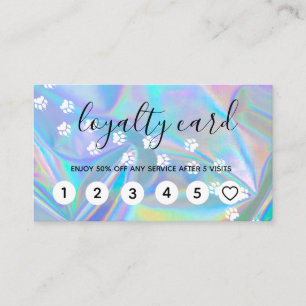 Holographic Grooming Service Loyalty Cards Visitenkarte