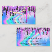 Holographic Hair Salon Beauty Salon Tropfens Scher Visitenkarte (Vorne/Hinten)