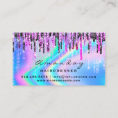 Holographic Hair Salon Beauty Salon Tropfens Scher Visitenkarte (Rückseite)