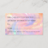 Holographic Heart Gift Certificate Beauty Studio Terminkarte (Rückseite)