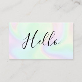 Holographic Hello Social Media Icons Networking Visitenkarte