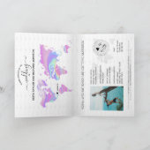 Holographic Hochzeit in Urlaubsort Passport Weltka Einladung (Innenseite)