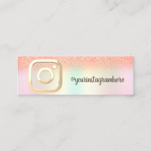 Holographic Iridescent Bokeh Instagram Social Mini Visitenkarte (Vorderseite)