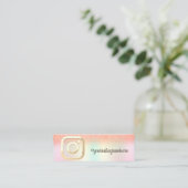 Holographic Iridescent Bokeh Instagram Social Mini Visitenkarte (Stehend Vorderseite)