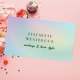 Holographic Iridescent Modern Elegante Hair Salon  Visitenkarte