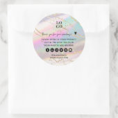 Holographic Iridescent Opal Gem Business Vielen Da Runder Aufkleber (Tasche)