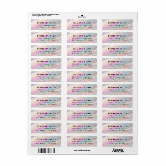 Holographic Iridescent Opal Return Address Label (Vorne)