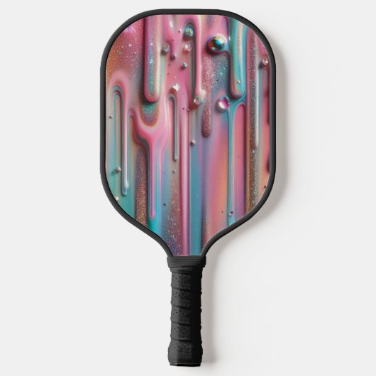 Holographic Iridescent Tropfen Pickleball Paddle (Rückseite)
