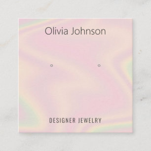 Holographic Jewelier Earring Display Business Card Quadratische Visitenkarte