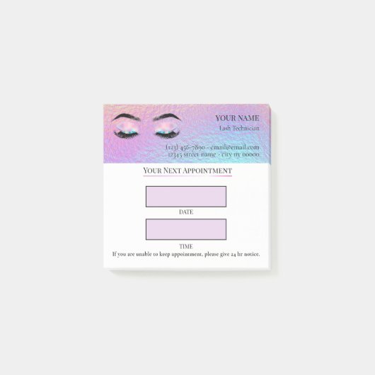 Holographic Lash appointment Post-it Klebezettel (Vorderseite)