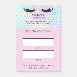 Holographic Lash appointment Post-it Klebezettel