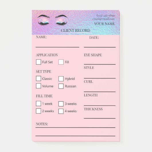 Holographic Lash Client  Post-it® Notes Post-it Klebezettel (Vorderseite)
