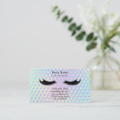 Holographic Lash Technician After care Card Terminkarte (Stehend Vorderseite)