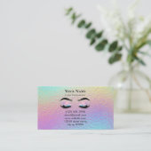 Holographic Lash Technician After care Card Terminkarte (Stehend Vorderseite)