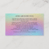 Holographic Lash Technician After care Card Terminkarte (Rückseite)