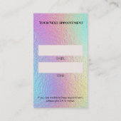 Holographic Lash Technician Appointment Card Terminkarte (Rückseite)