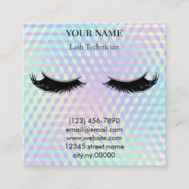 Holographic Lash Technician Appointment Card Terminkarte