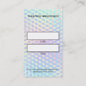 Holographic Lash Technician Appointment Card Terminkarte (Rückseite)