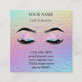 Holographic Lash Technician Appointment Card Terminkarte