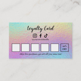Holographic Lash Technician Loyalty Card Treuekarte