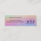 Holographic Lash Technician Thank you Card Treuekarte (Rückseite)