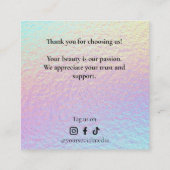 Holographic Lash Technician Thank you Card Treuekarte (Rückseite)