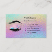 Holographic Lashes Before care Appointment Card Terminkarte (Vorderseite)