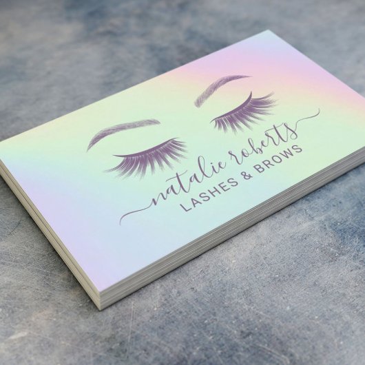 Holographic Lashes & Brows Makeup Artist Salon Visitenkarte