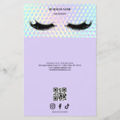 Holographic Lashes Salon Price List Menu Flyer (Hinten)