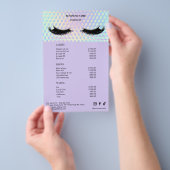 Holographic Lashes Salon Price List Menu Flyer (Handgriff)