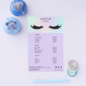 Holographic Lashes Salon Price List Menu Flyer (Einzeln)