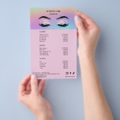 Holographic Lashes Salon Price List Menu Flyer (Handgriff)