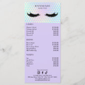 Holographic Lashes Salon Price List Menükarte (Vorderseite)