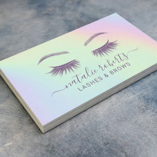Holographic Lashes und Brows Makeup Artist Salon Visitenkarte