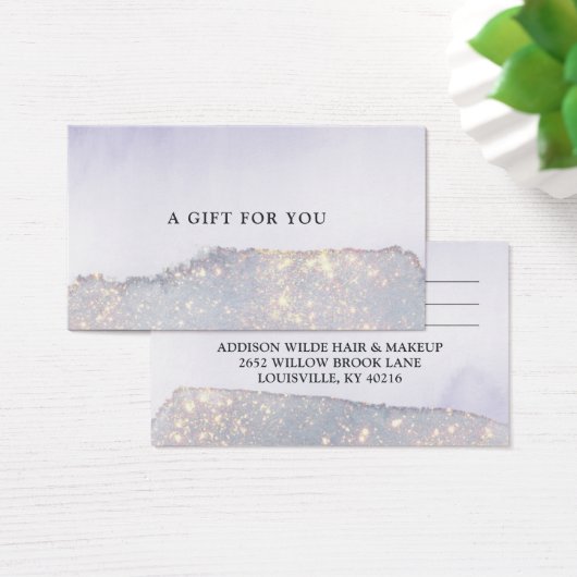 Holographic Lila Glitzer Luxury Glam Gift Card (Schreibtisch)
