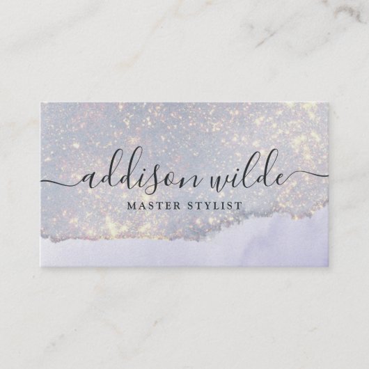 Holographic Lila Glitzer Luxury Glam Iridescent Visitenkarte (Vorderseite)