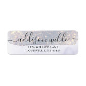 Holographic Lila Glitzer Luxury Rücksendeadresse (Vorne)