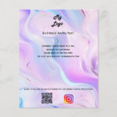 Holographic lila qr code instagramm business logo (Vorderseite)