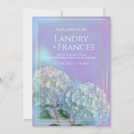 Holographic Linear Lavender Hydrangea Wedding Einladung