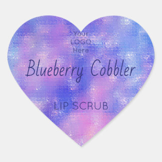 Holographic Lip Scrub Product Label Herz-Aufkleber