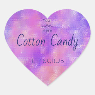 Holographic Lip Scrub Product Label Herz-Aufkleber
