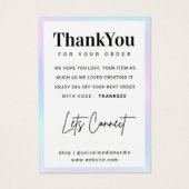 Holographic Logo Necklace Ohrringe Danke-Karte (Vorderseite)