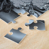 Holographic Look Fraktal Tree in Silvery Blue Puzzle (Seite)