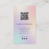 Holographic Makeup Artist Card with QR Code Visitenkarte (Rückseite)